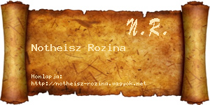 Notheisz Rozina névjegykártya